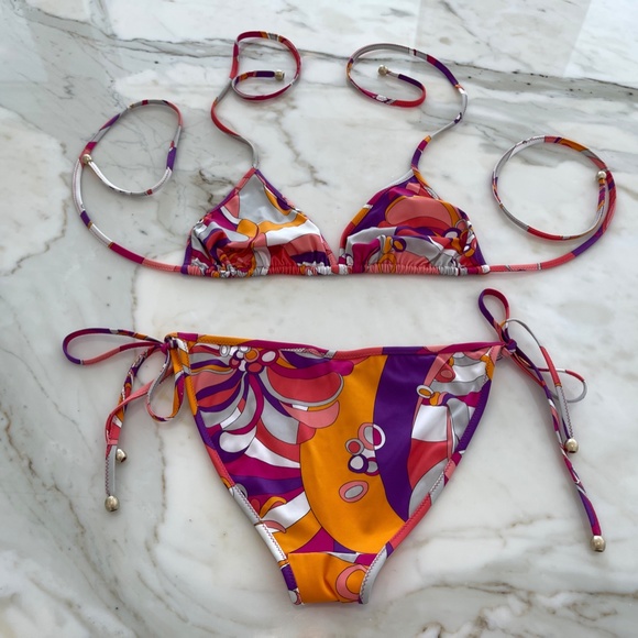 EMILIO PUCCI PINK MULTI BIKINI SIZE IT 42 / US 8 - Picture 6 of 16